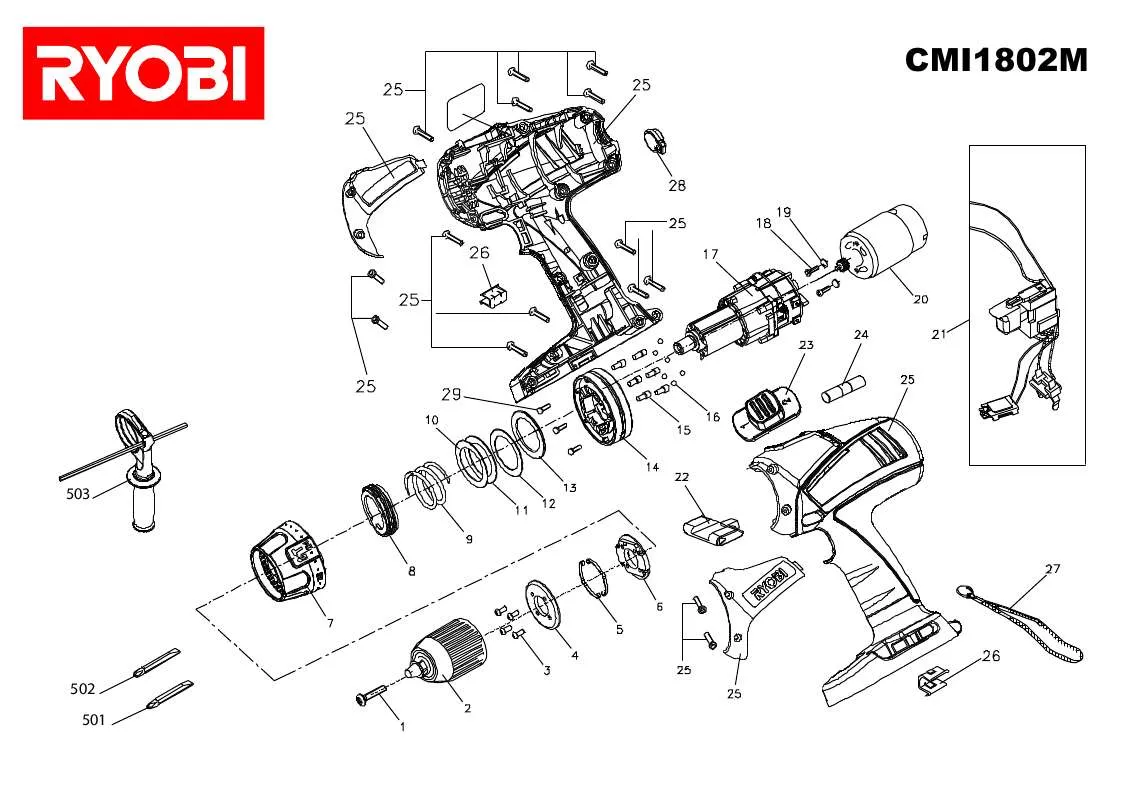 Mode d'emploi RYOBI CMI1802M