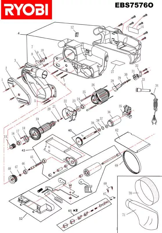 Mode d'emploi RYOBI EBS7576O