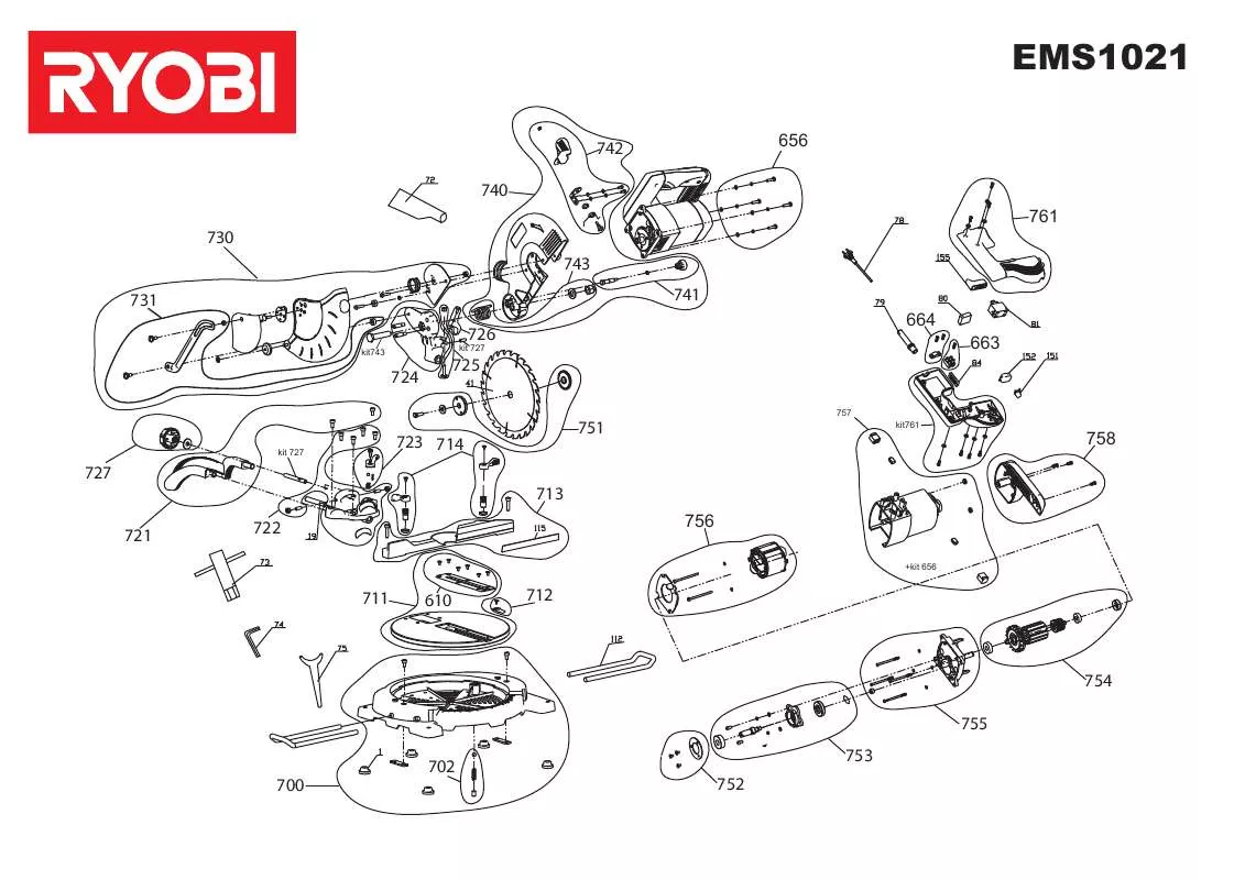 Mode d'emploi RYOBI EMS1021