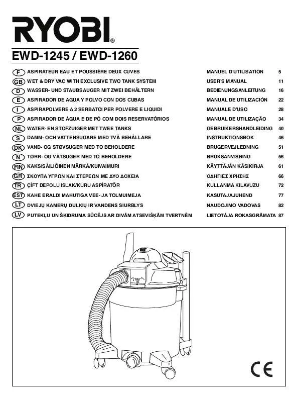 Mode d'emploi RYOBI EWD-1245