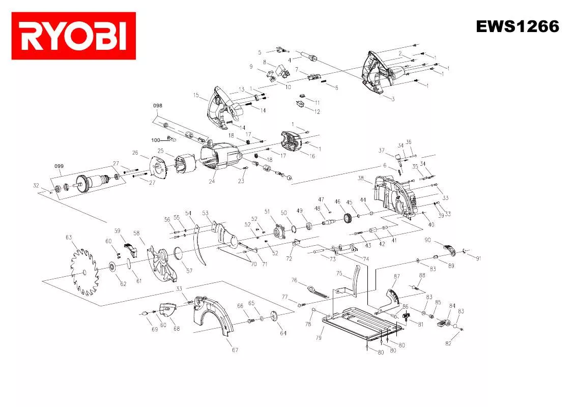 Mode d'emploi RYOBI EWS1266