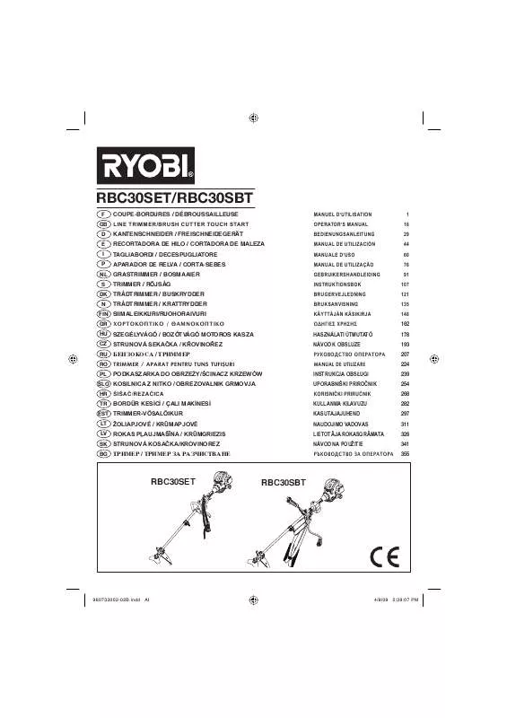 Mode d'emploi RYOBI RBC30SET