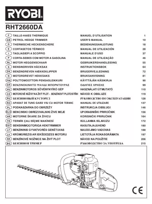 Mode d'emploi RYOBI RHT2660DA