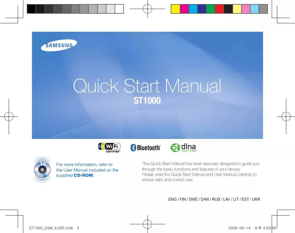 Mode d'emploi SAMSUNG ST-1000