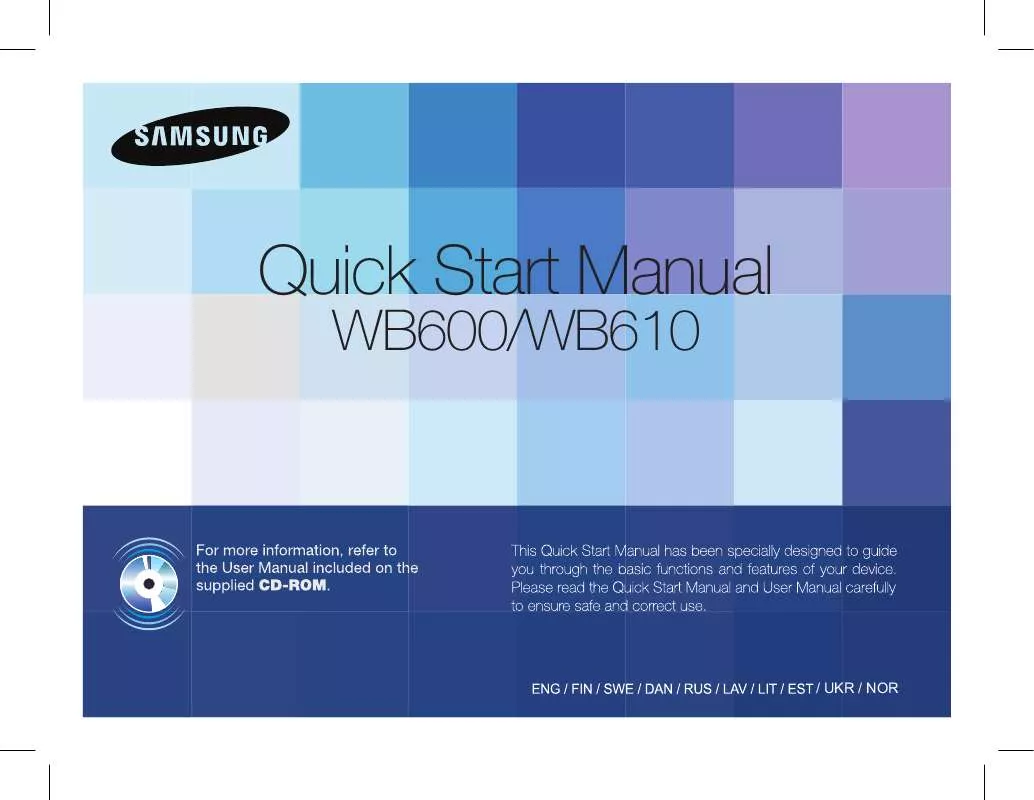 Mode d'emploi SAMSUNG WB600 BLACK