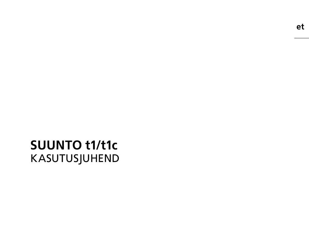 Mode d'emploi SUUNTO T1C