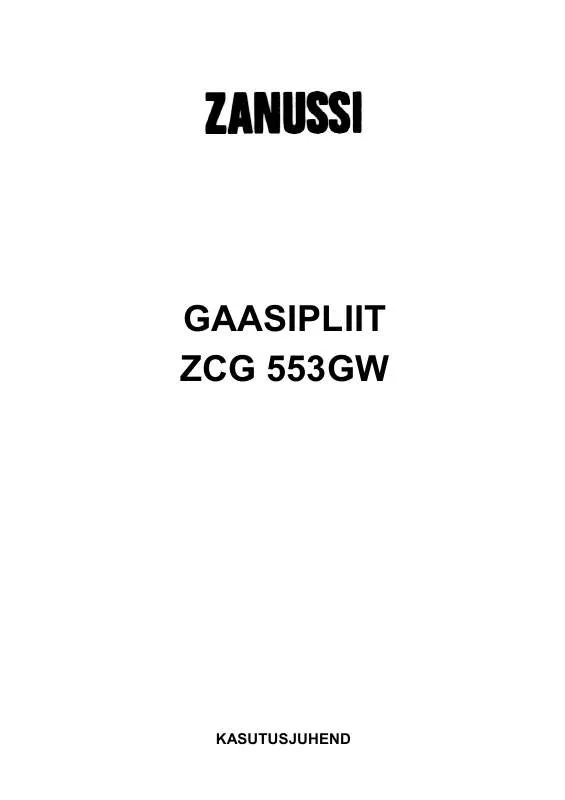 Mode d'emploi ZANUSSI ZCG553GW