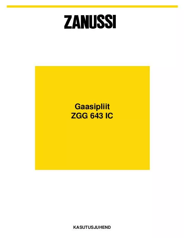 Mode d'emploi ZANUSSI ZGG643ICN