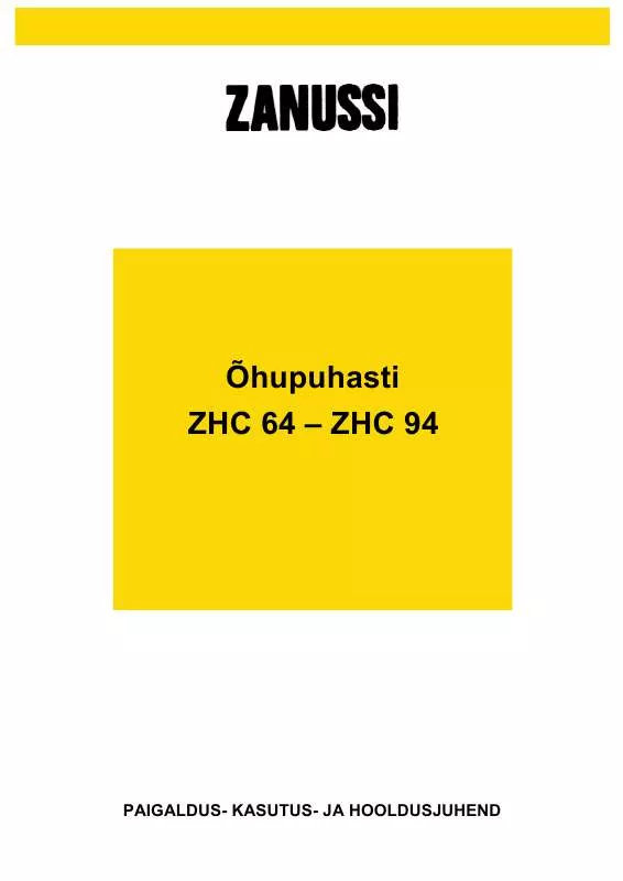 Mode d'emploi ZANUSSI ZHC64ALU