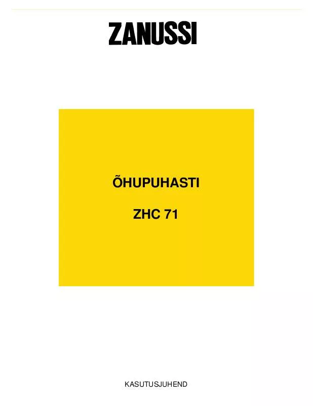 Mode d'emploi ZANUSSI ZHC71A