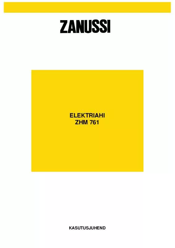 Mode d'emploi ZANUSSI ZHM761W