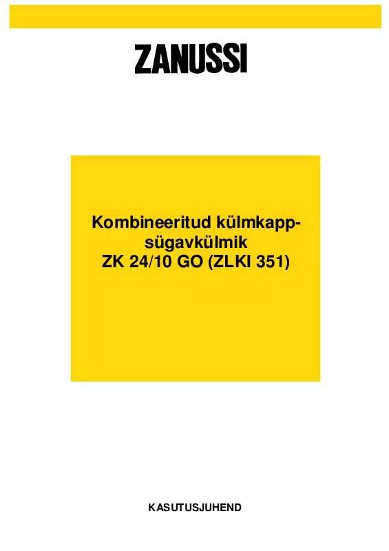 Mode d'emploi ZANUSSI ZK24/10GO