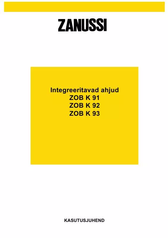 Mode d'emploi ZANUSSI ZOBK91X