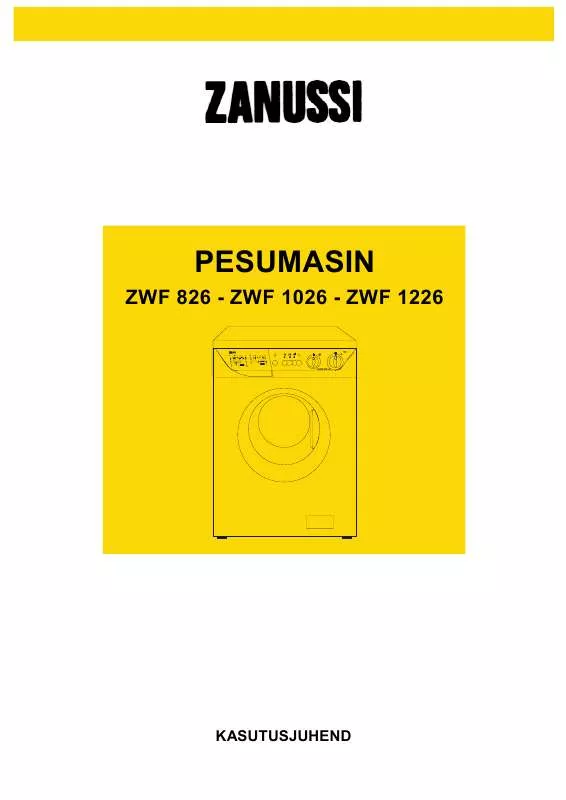 Mode d'emploi ZANUSSI ZWF1026