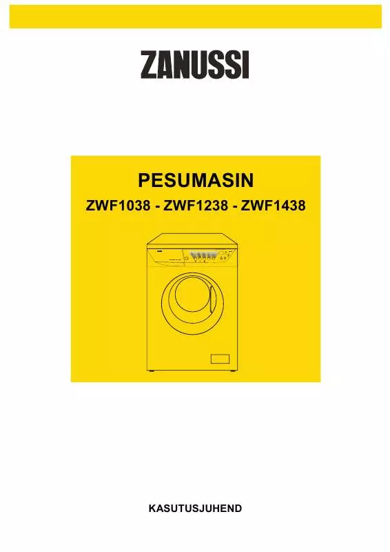 Mode d'emploi ZANUSSI ZWF1038