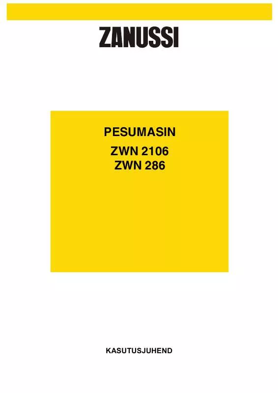 Mode d'emploi ZANUSSI ZWN2106