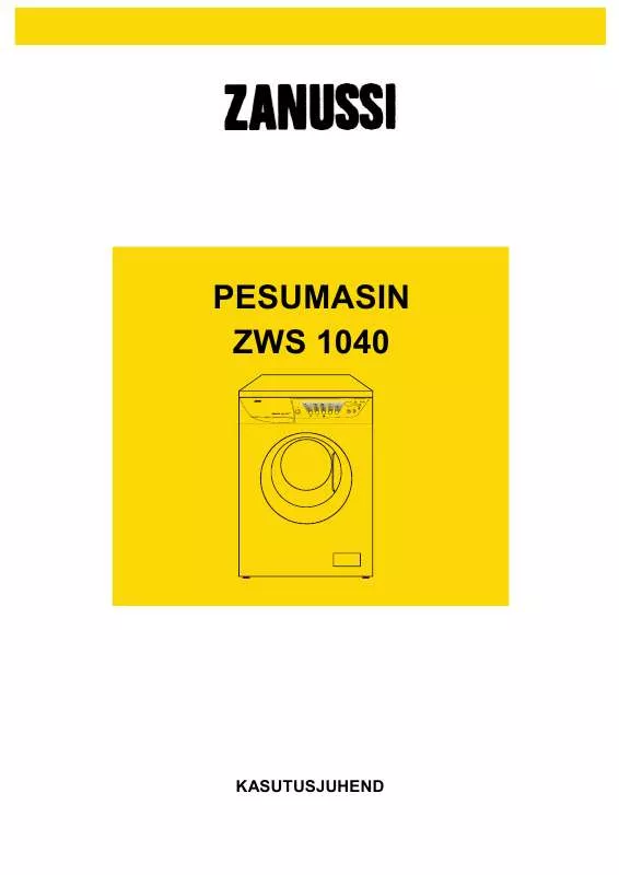 Mode d'emploi ZANUSSI ZWS1040